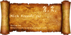 Nick Koppány névjegykártya